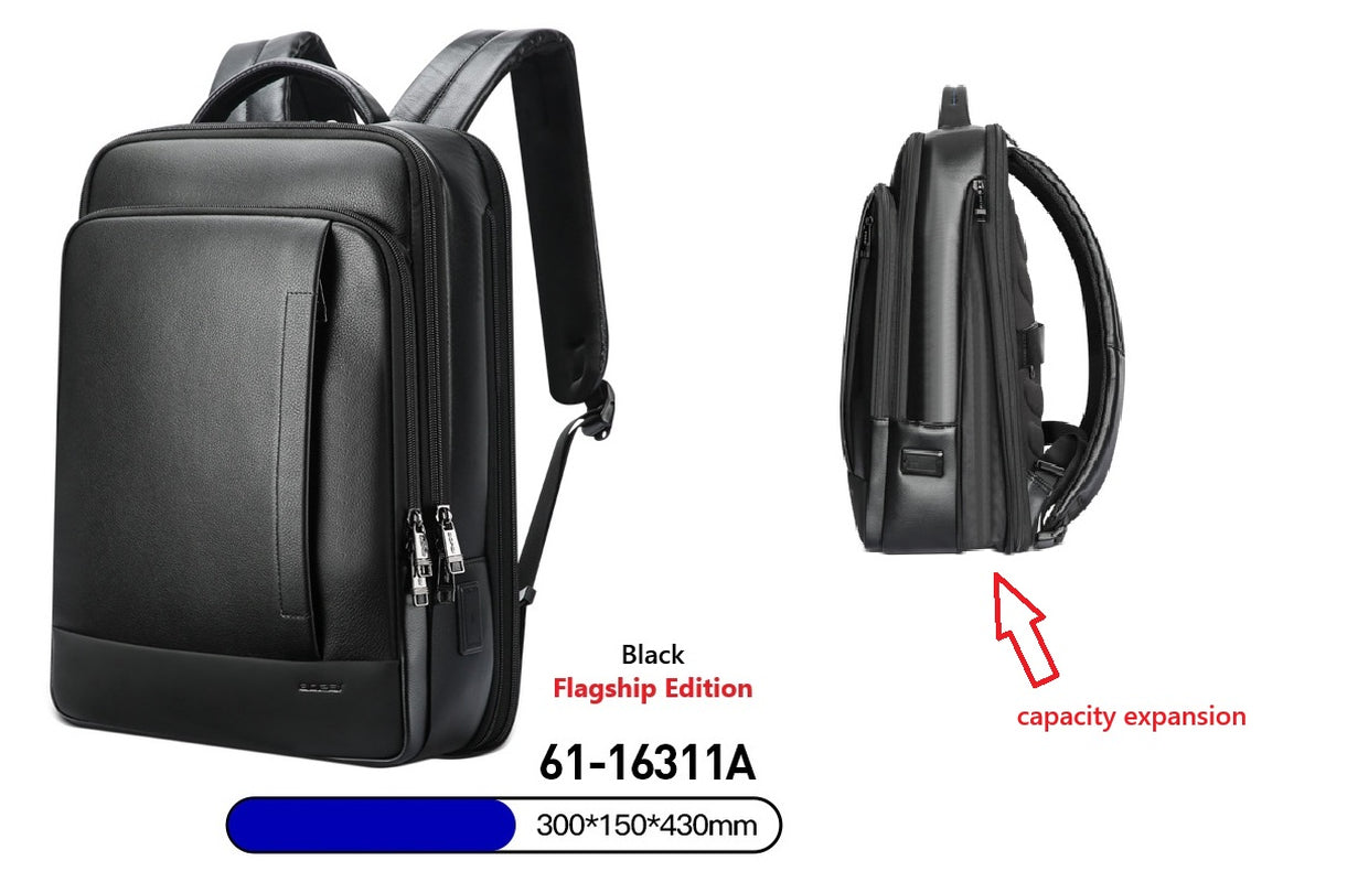 Backpack Leather Backpack Men'S Business Trip First Layer Leather Backpack Computer Bag