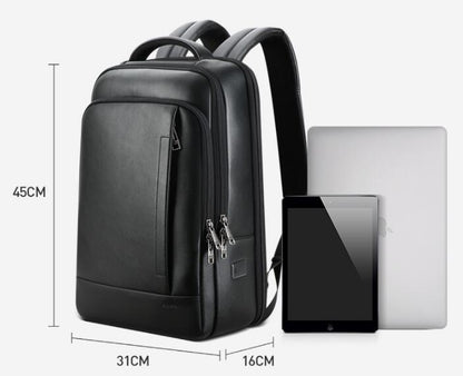 Backpack Leather Backpack Men'S Business Trip First Layer Leather Backpack Computer Bag