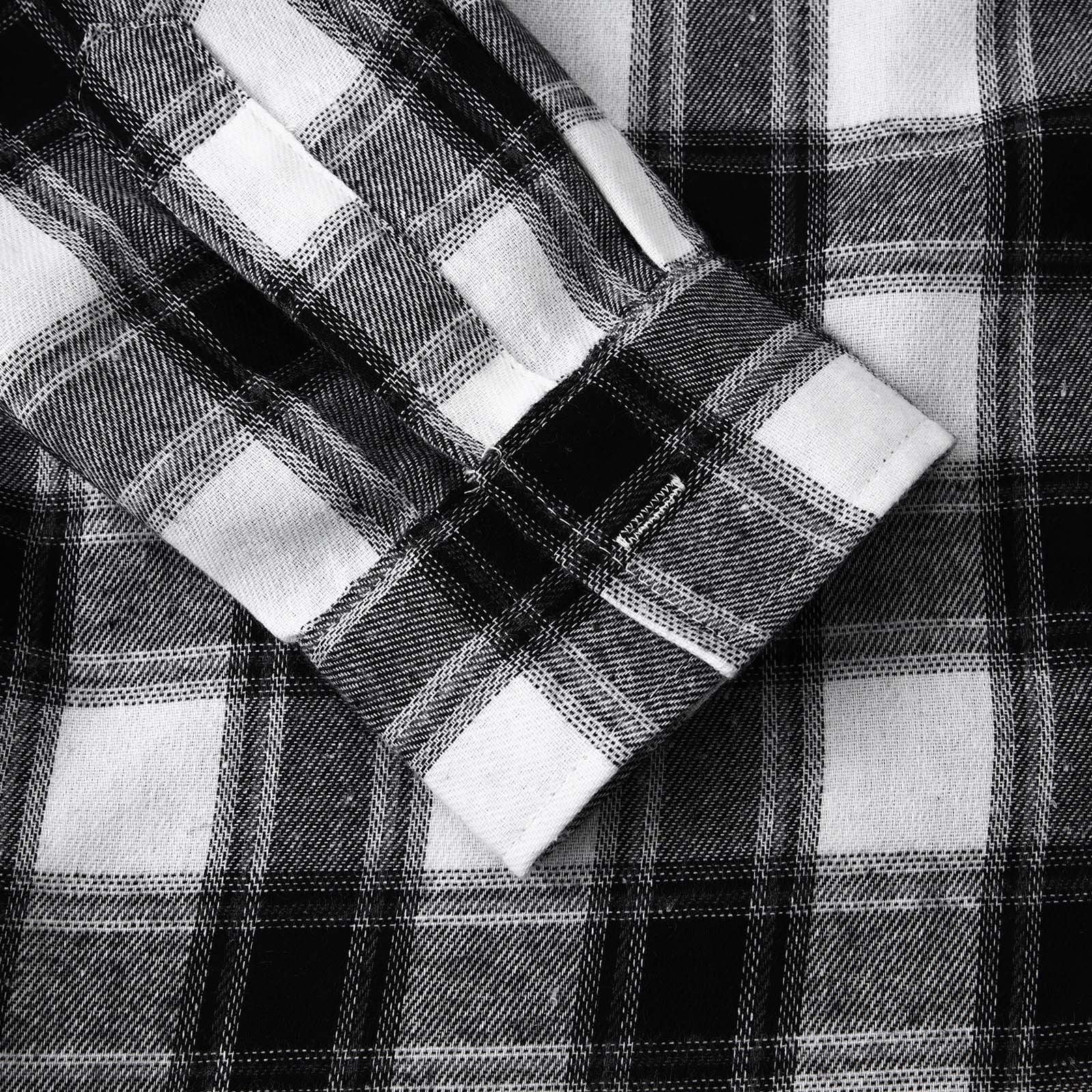 Men'S Casual Plaid Flannel Jacket with Hoodie Lightweight Fall Winter Long Sleeve Button down Plaid Flannel Hooded Shirt Gray XL