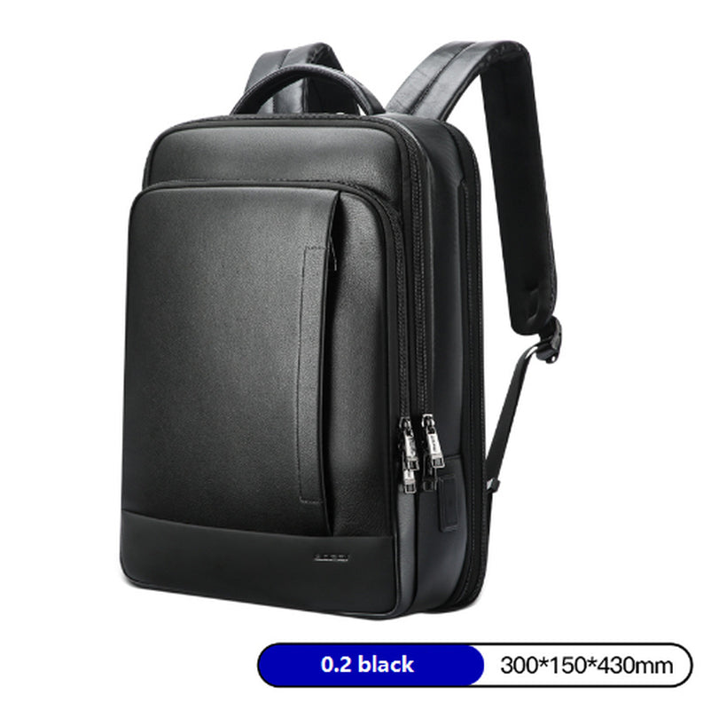 Backpack Leather Backpack Men'S Business Trip First Layer Leather Backpack Computer Bag