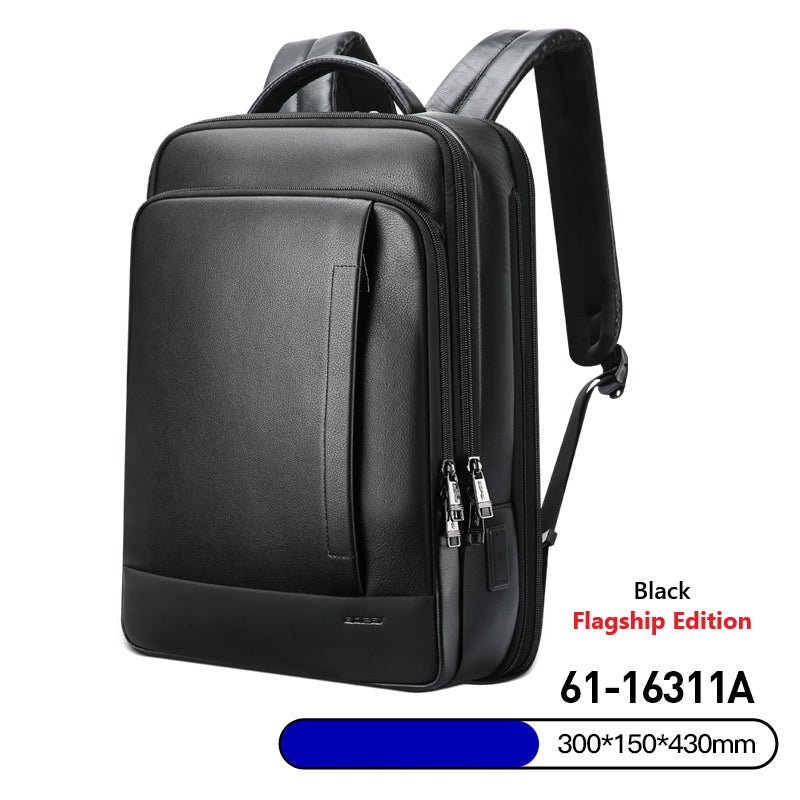 Backpack Leather Backpack Men'S Business Trip First Layer Leather Backpack Computer Bag