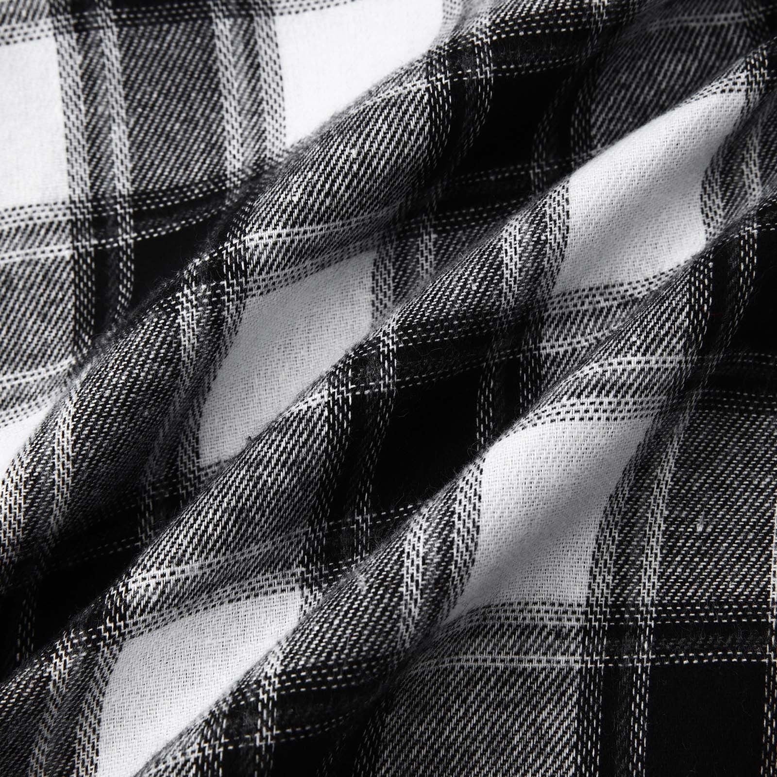 Men'S Casual Plaid Flannel Jacket with Hoodie Lightweight Fall Winter Long Sleeve Button down Plaid Flannel Hooded Shirt Gray XL