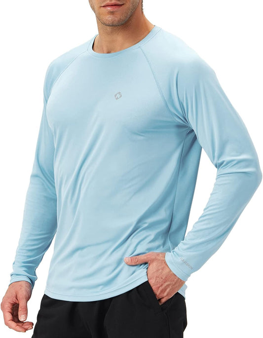 Men'S Rash Guard Shirts UPF 50+ Sun Protection Long Sleeve Shirts Quick Dry Lightweight