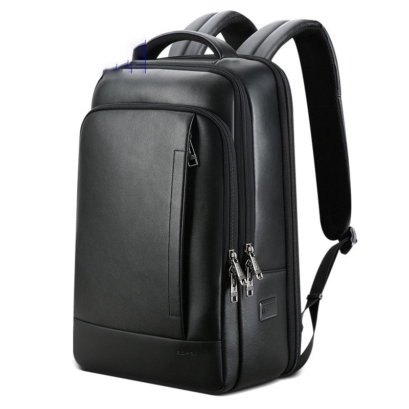 Backpack Leather Backpack Men'S Business Trip First Layer Leather Backpack Computer Bag