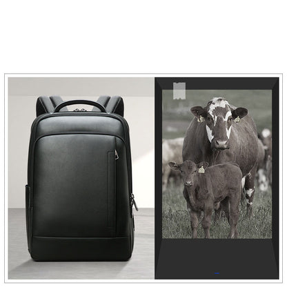 Backpack Leather Backpack Men'S Business Trip First Layer Leather Backpack Computer Bag
